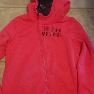 NWT Under Armour Cold Gear Zipper Hoodie Pink lg
